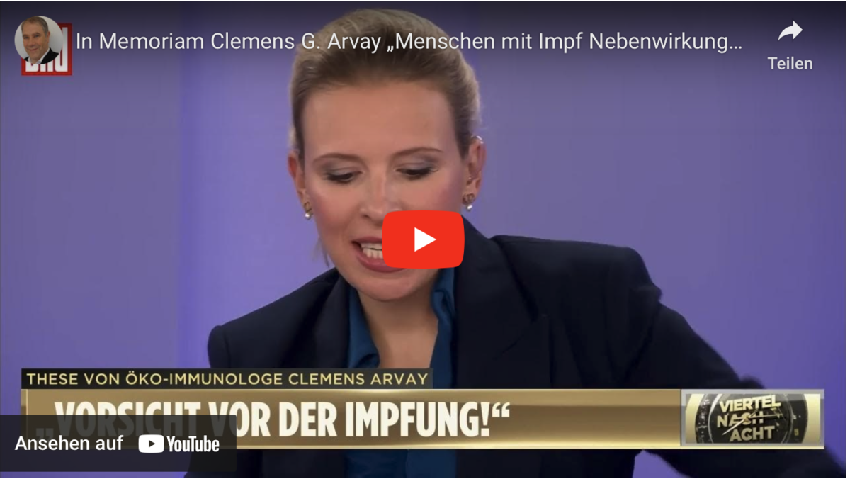 In Memoriam Clemens G. Arvay „Menschen mit Impf Nebenwirkungen werden verhöhnt“