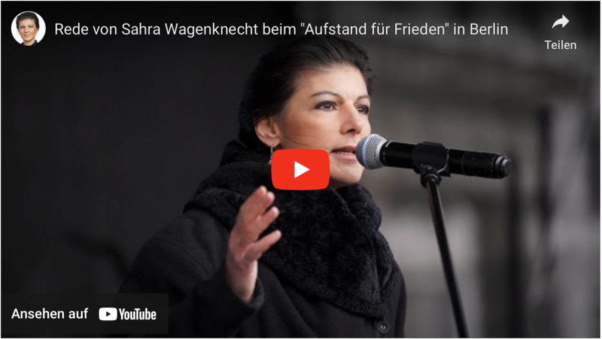 Rede von Sahra Wagenknecht beim „Aufstand für Frieden“ in Berlin!
