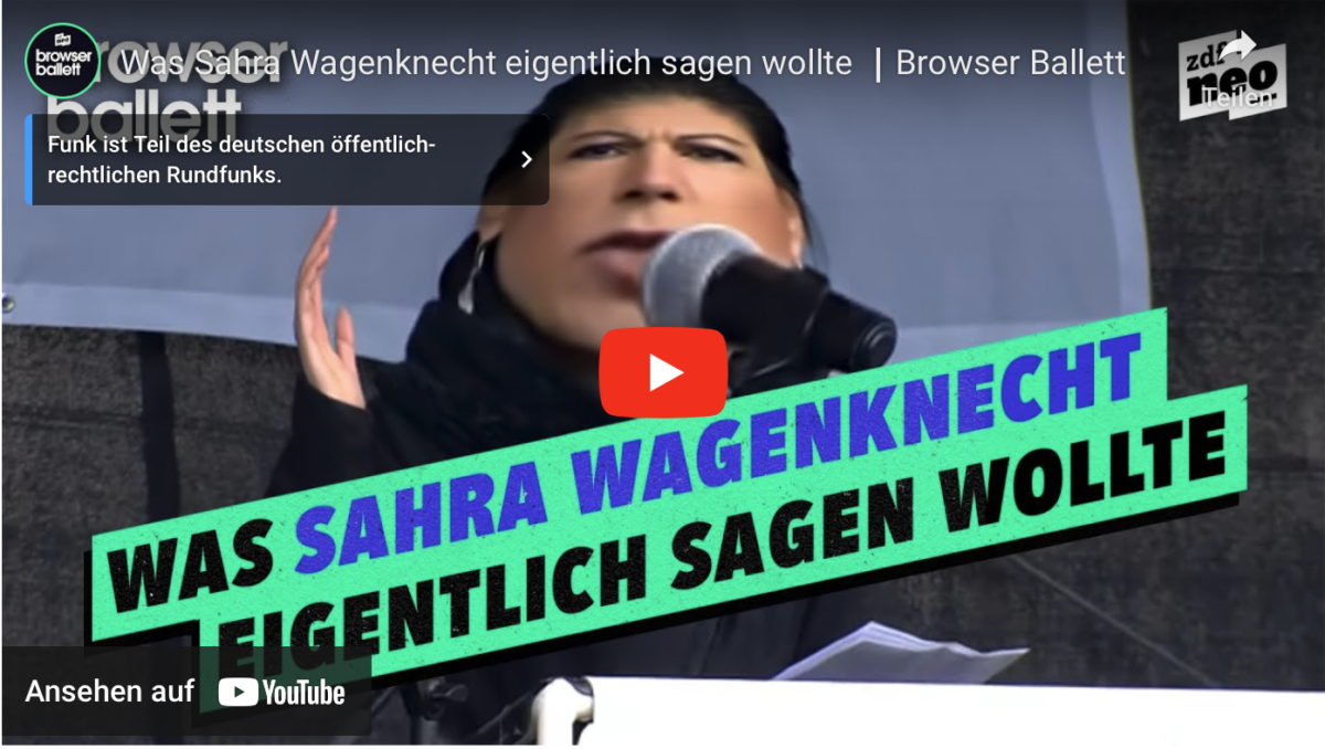 Was Sahra Wagenknecht eigentlich sagen wollte