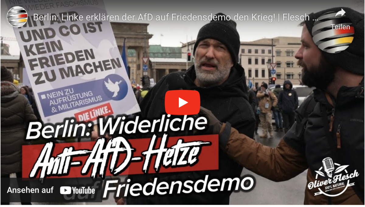 Berlin: Linke erklären der AfD auf Friedensdemo den Krieg!