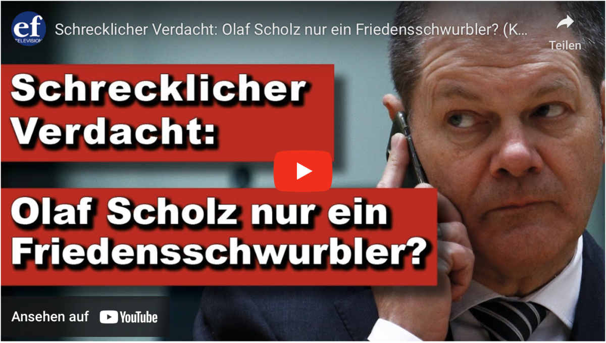 Schrecklicher Verdacht: Olaf Scholz nur ein Friedensschwurbler?