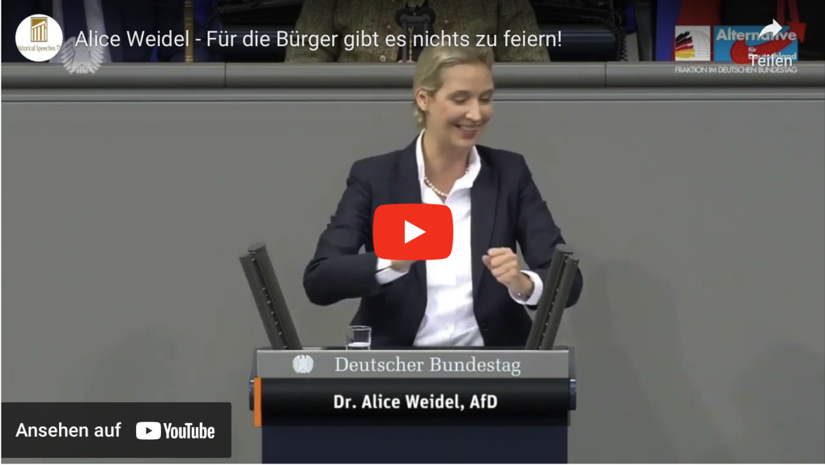 Alice Weidel – Für die Bürger gibt es nichts zu feiern!