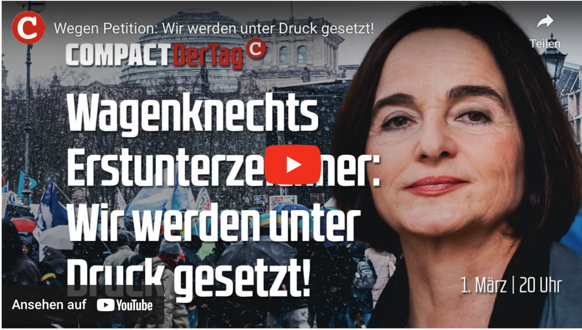 Wegen Petition: Wir werden unter Druck gesetzt!