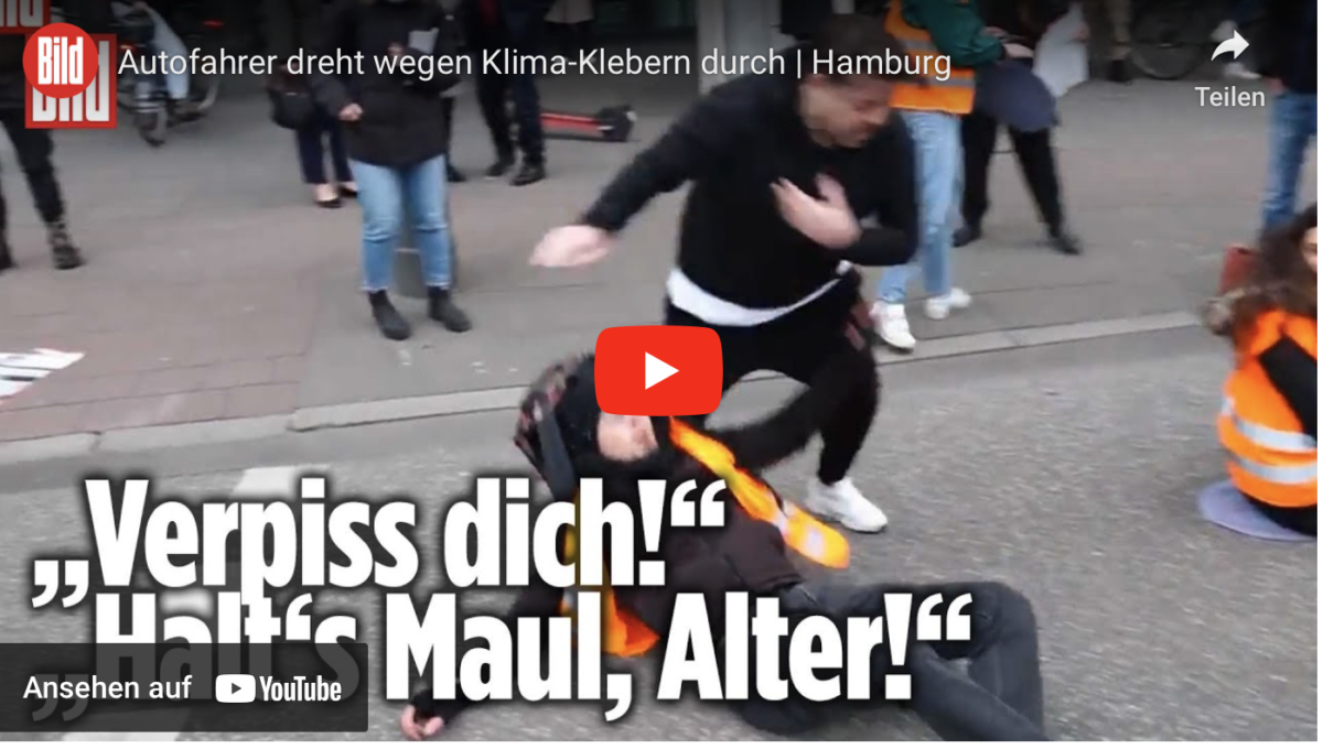 Hamburg: Autofahrer dreht wegen Klima-Klebern durch!