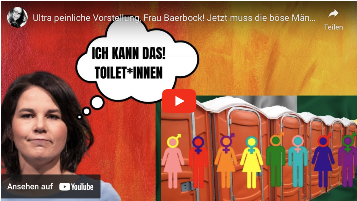 Ultra peinliche Vorstellung, Frau Baerbock! Jetzt muss die böse Männlichkeit als Alibi herhalten!