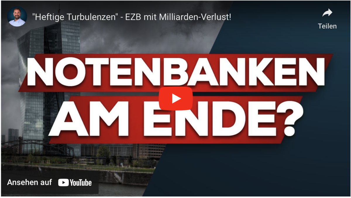 „Heftige Turbulenzen“ – EZB mit Milliarden-Verlust!