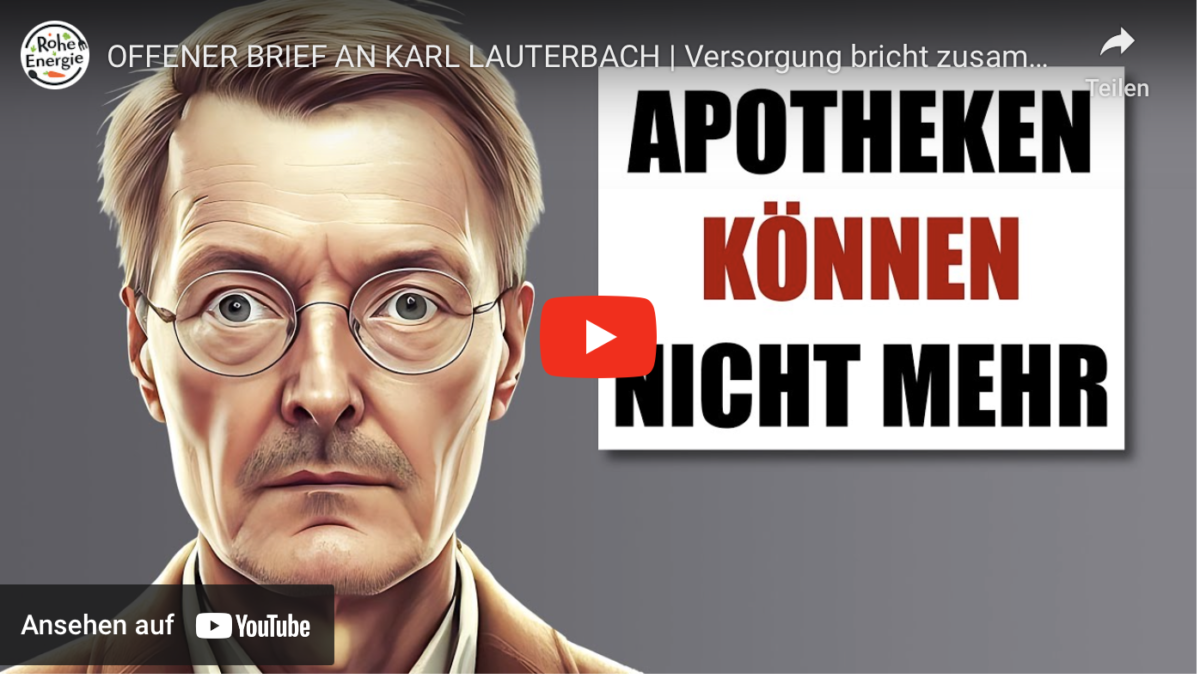 OFFENER BRIEF AN KARL LAUTERBACH | Versorgung bricht zusammen | Apotheker fordern Hilfe