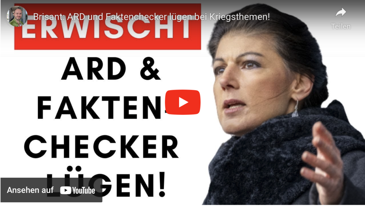 Brisant: ARD und Faktenchecker lügen bei Kriegsthemen!