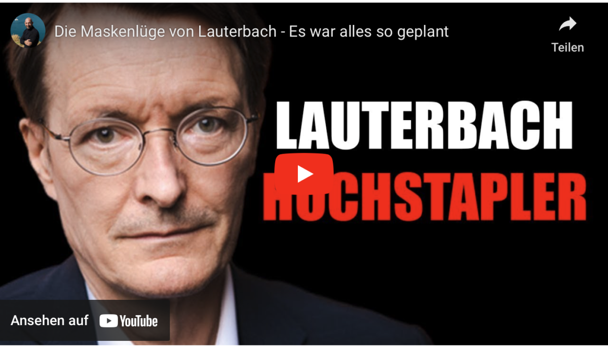 Die Maskenlüge von Lauterbach – Es war alles so geplant