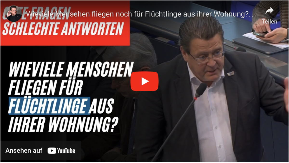 Wieviele Menschen fliegen noch für Flüchtlinge aus ihrer Wohnung?Gute Fragen – schlechte Antworten