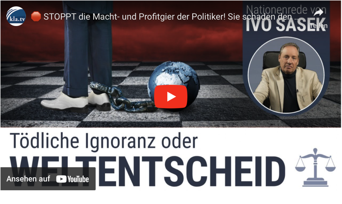 STOPPT die Macht- und Profitgier der Politiker! Sie schaden den Völkern mehr als alle Terroristen!