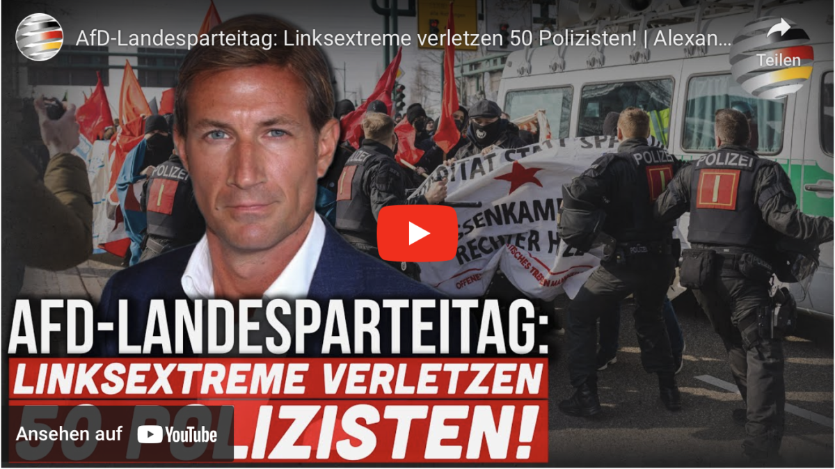 AfD-Landesparteitag: Linksextreme verletzen 50 Polizisten!