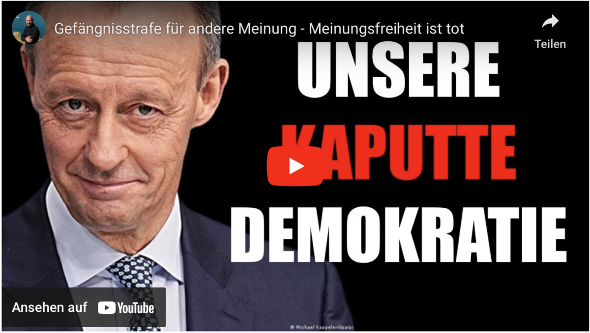 Gefängnisstrafe für andere Meinung – Meinungsfreiheit ist tot