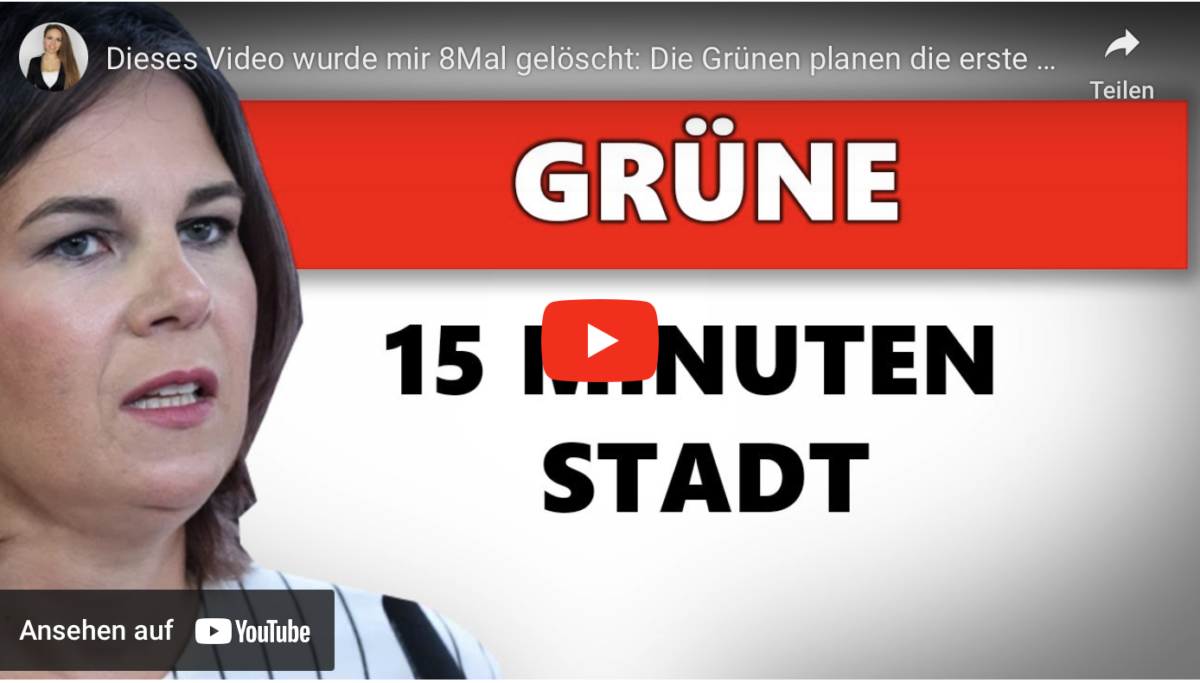 Dieses Video wurde mir 8Mal gelöscht: Die Grünen planen die erste 15 Minuten Stadt in Deutschland!