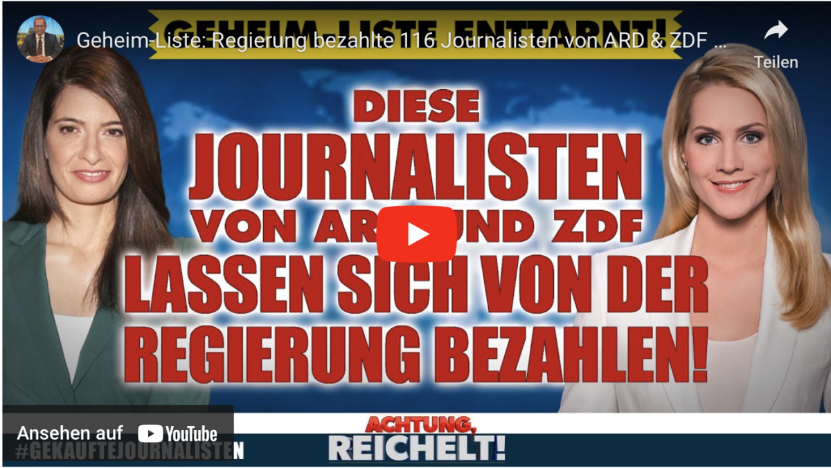 Geheim-Liste Skandal: Regierung bezahlte 116 Journalisten von ARD & ZDF / ZDF-Reporter drehte Impf-Werbung!