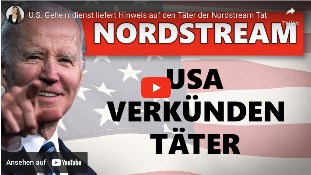 U.S. Geheimdienst liefert Hinweis auf den Täter der Nordstream Tat!