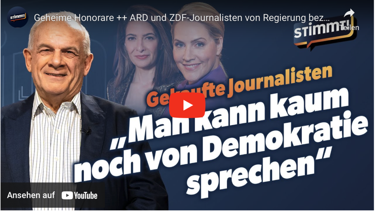 Geheime Honorare ++ ARD und ZDF-Journalisten von Regierung bezahlt ++ Stimmt!