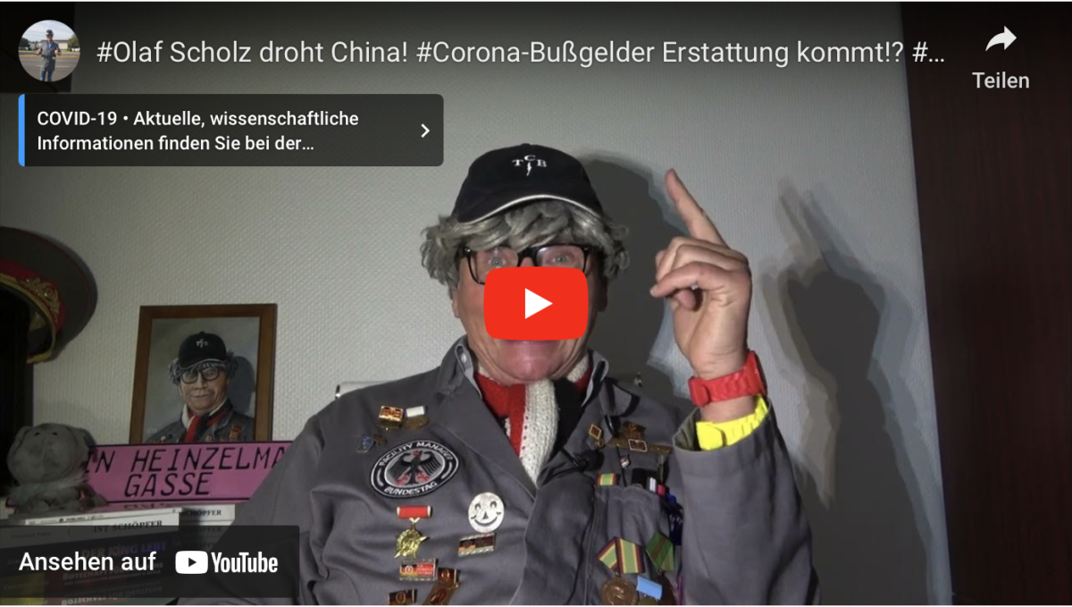 #Olaf Scholz droht China! #Corona-Bußgelder Erstattung kommt!? #AfD Thüringen bei 33%! SATIRE!!!