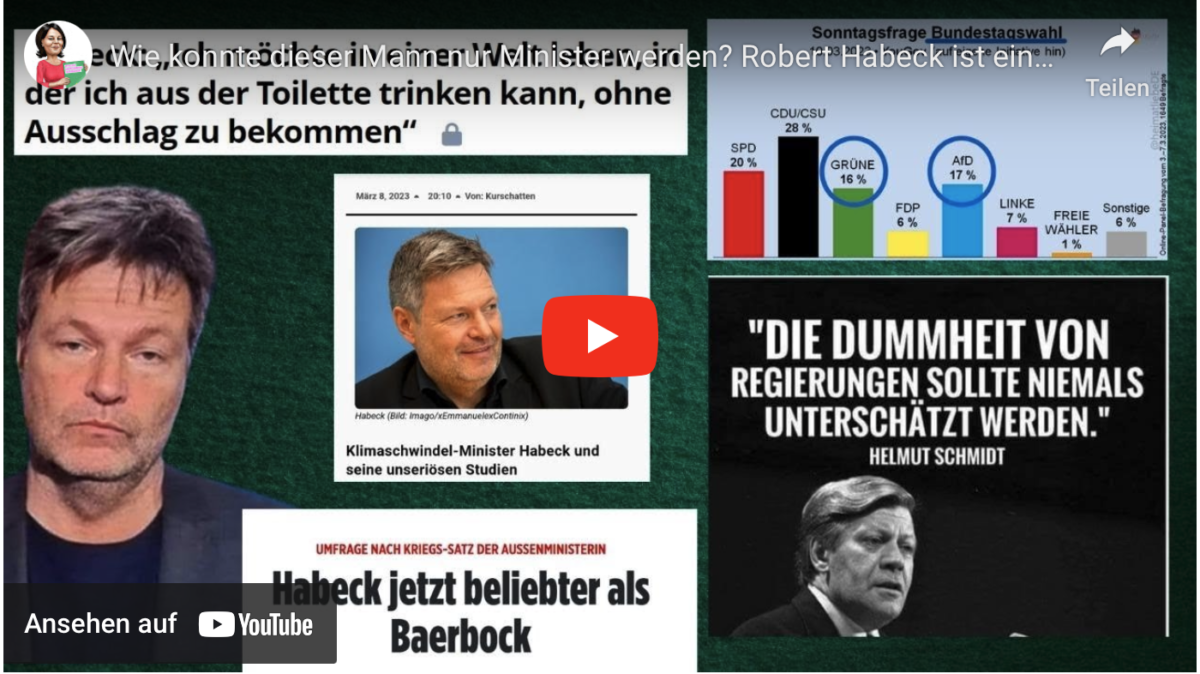 Wie konnte dieser Mann nur Minister werden? Robert Habeck ist eine ein Mann Freak Show!