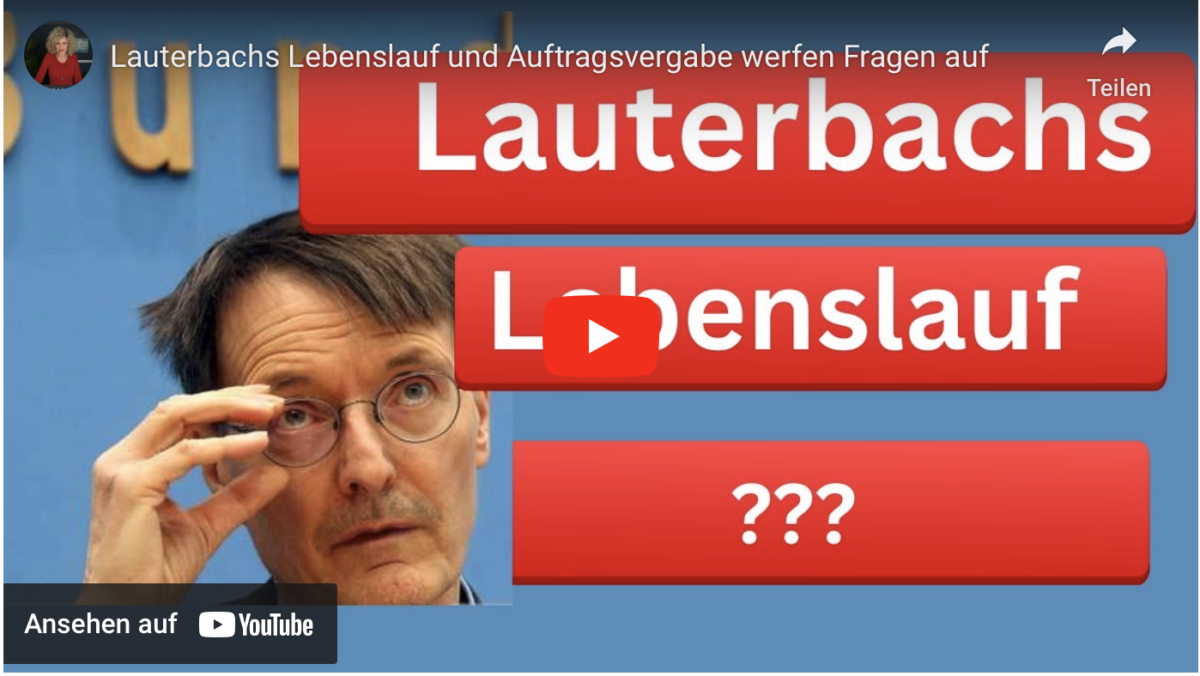 Lauterbachs Lebenslauf und Auftragsvergabe werfen Fragen auf!