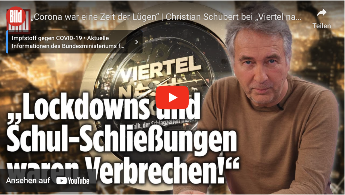 Paukenschlag: „Corona war eine Zeit der Lügen“ !