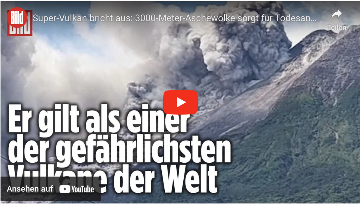 Super-Vulkan bricht aus: 3000-Meter-Aschewolke sorgt für Todesangst!