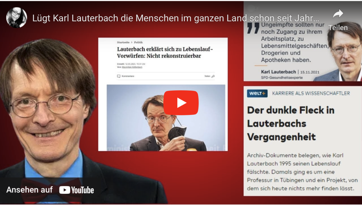 Lügt Karl Lauterbach die Menschen im ganzen Land schon seit Jahrzehnten an?