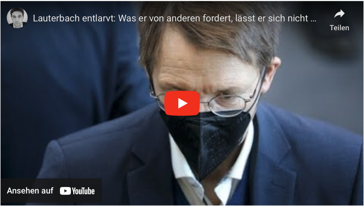 Lauterbach entlarvt: Was er von anderen fordert, lässt er sich nicht gelten!