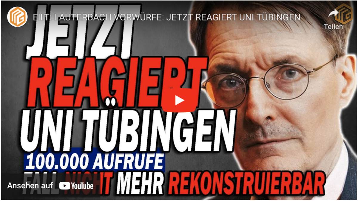 EILT: LAUTERBACH VORWÜRFE: JETZT REAGIERT UNI TÜBINGEN