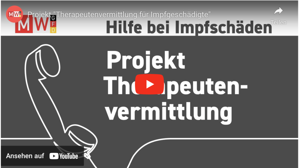 Projekt „Therapeutenvermittlung für Impfgeschädigte“
