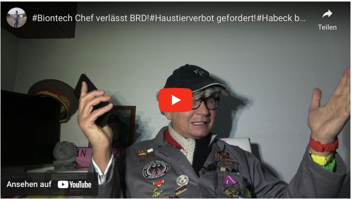 #Biontech Chef verlässt BRD!#Haustierverbot gefordert!#Habeck beleidigt Brasilianer!?SATIRE!!!