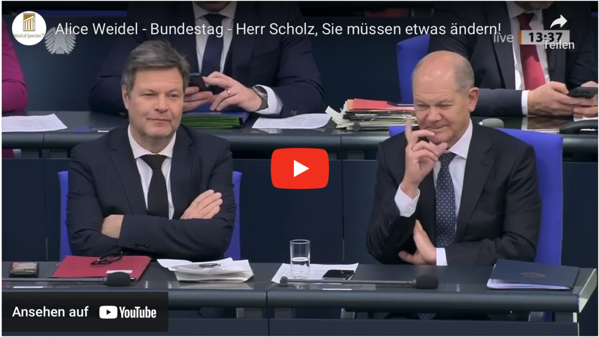 Alice Weidel – Bundestag – Herr Scholz, Sie müssen etwas ändern!
