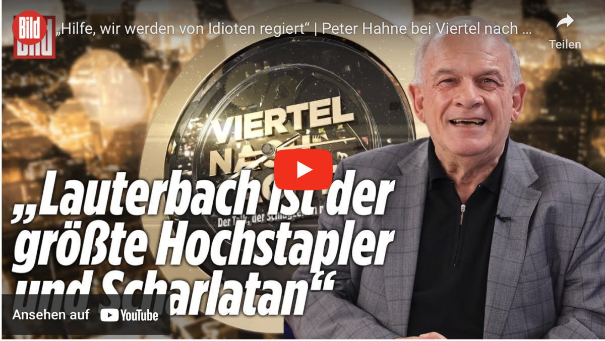 „Hilfe, wir werden von Idioten regiert“ | Peter Hahne bei Viertel nach Acht
