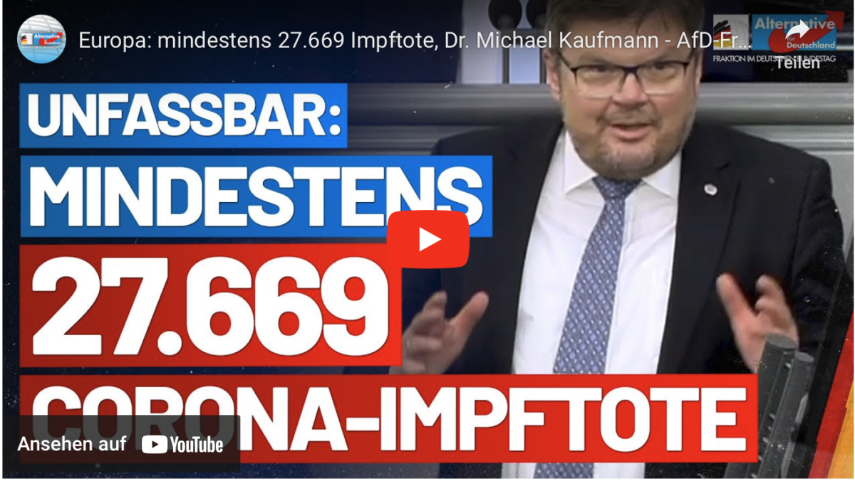 Impf-Skandal in Europa: mindestens 27.669 Impftote!