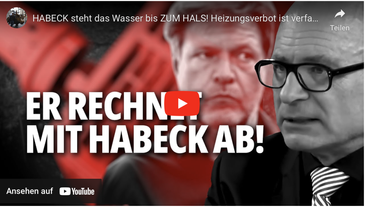 HABECK steht das Wasser bis ZUM HALS! Heizungsverbot ist verfassungswidrig!