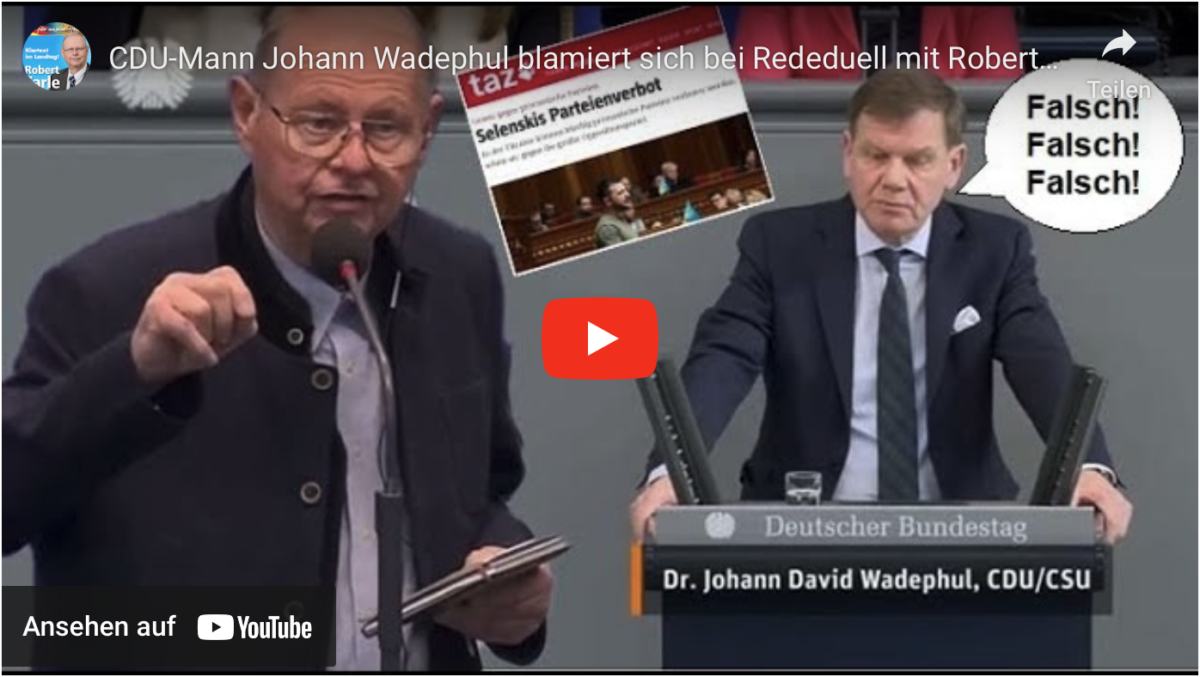CDU-Mann Johann Wadephul blamiert sich bei Rededuell mit Robert Farle!