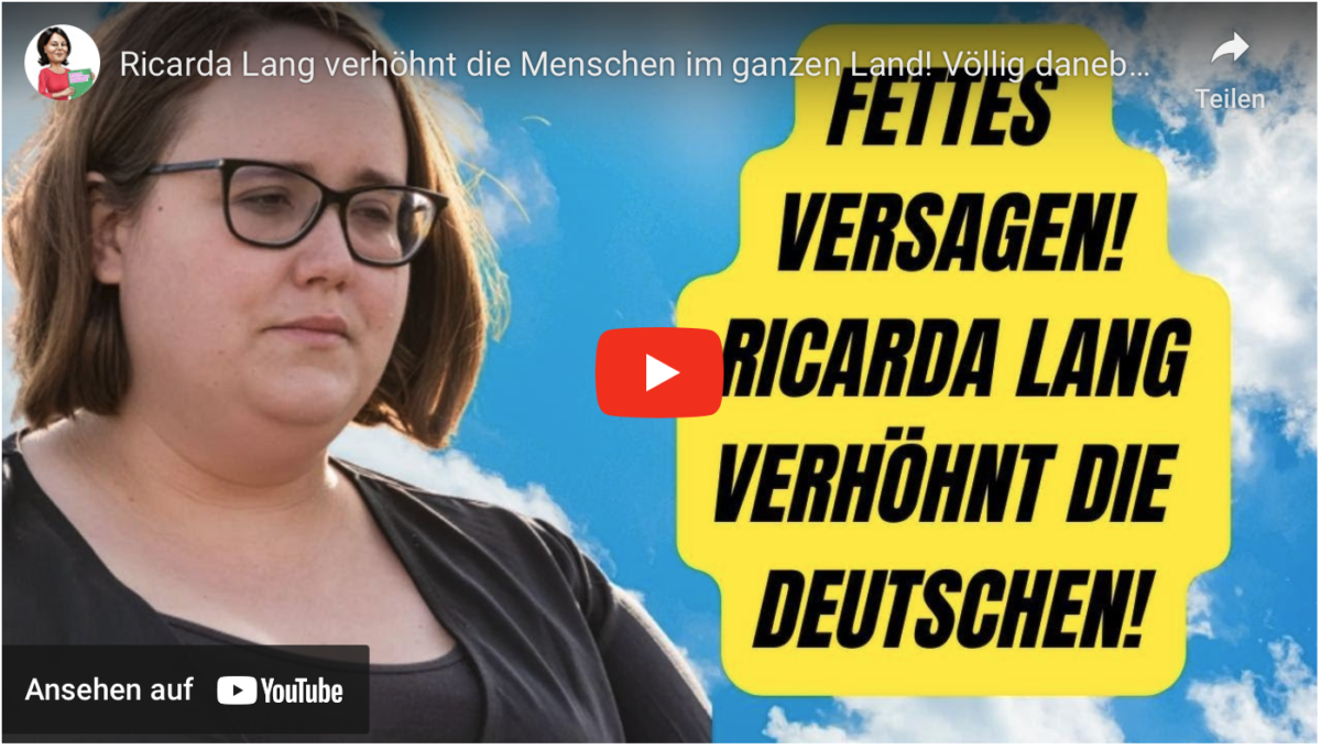 Ricarda Lang verhöhnt die Menschen im ganzen Land! Völlig daneben und abgehoben!
