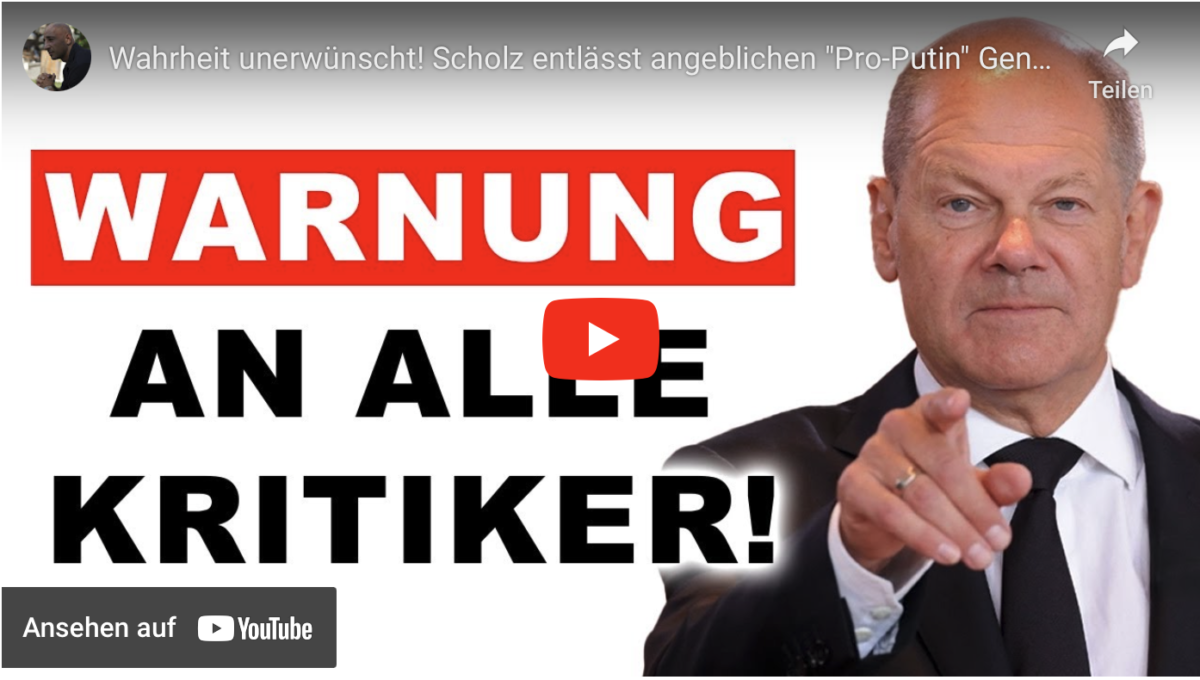 Wahrheit unerwünscht! Scholz entlässt angeblichen „Pro-Putin“ General!