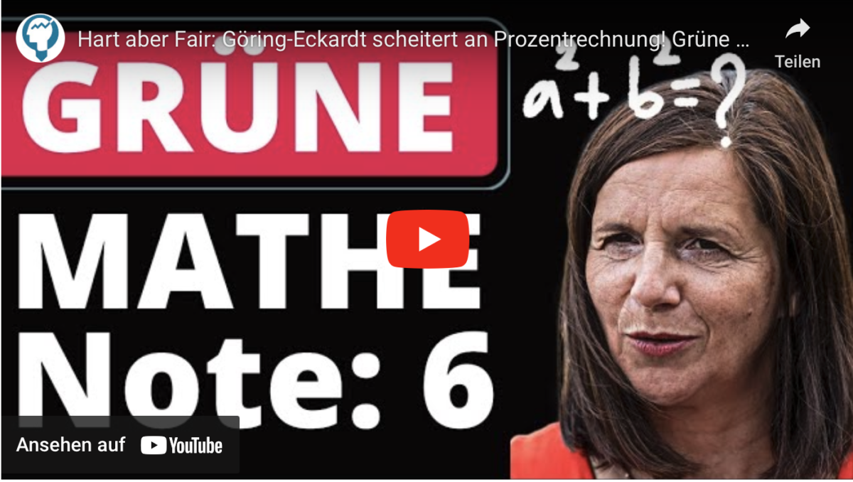 Hart aber Fair: Göring-Eckardt scheitert an Prozentrechnung! Grüne zur Mathematik Nachhilfe!
