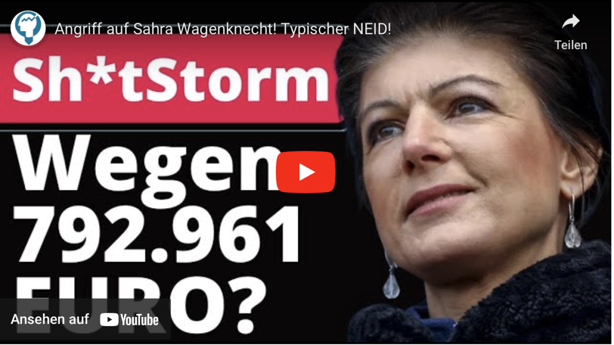 Angriff auf Sahra Wagenknecht! Typischer NEID!