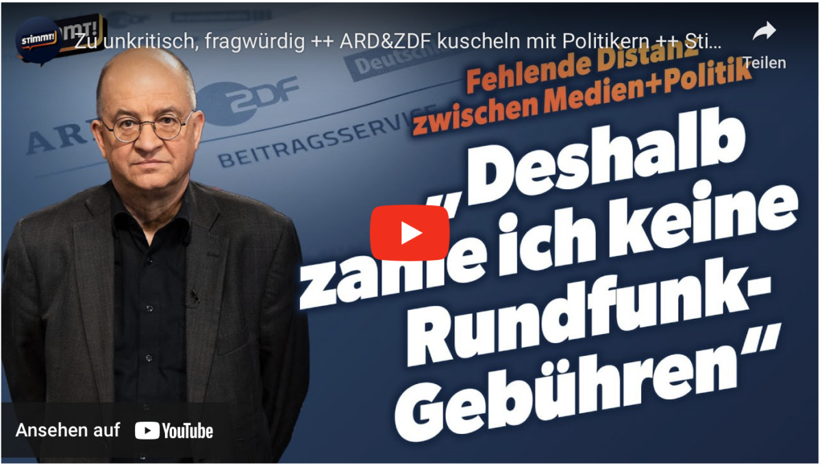 Zu unkritisch, fragwürdig ++ ARD&ZDF kuscheln mit Politikern ++ Stimmt!