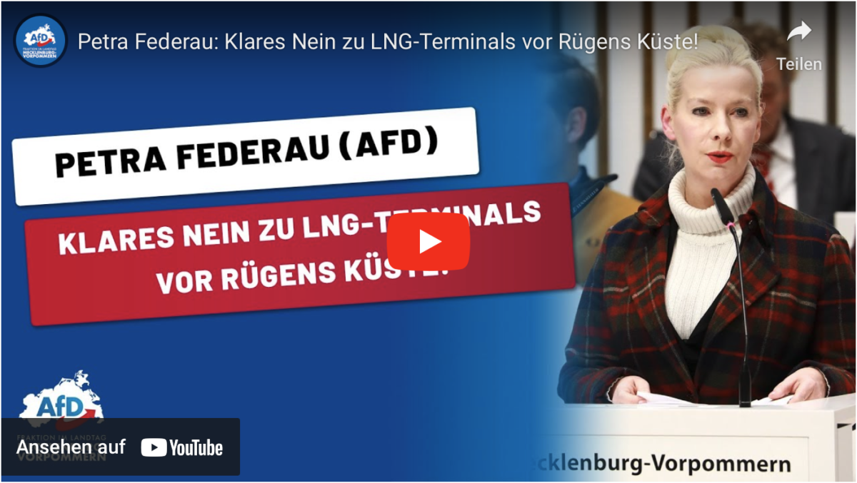 Petra Federau: Klares Nein zu LNG-Terminals vor Rügens Küste!