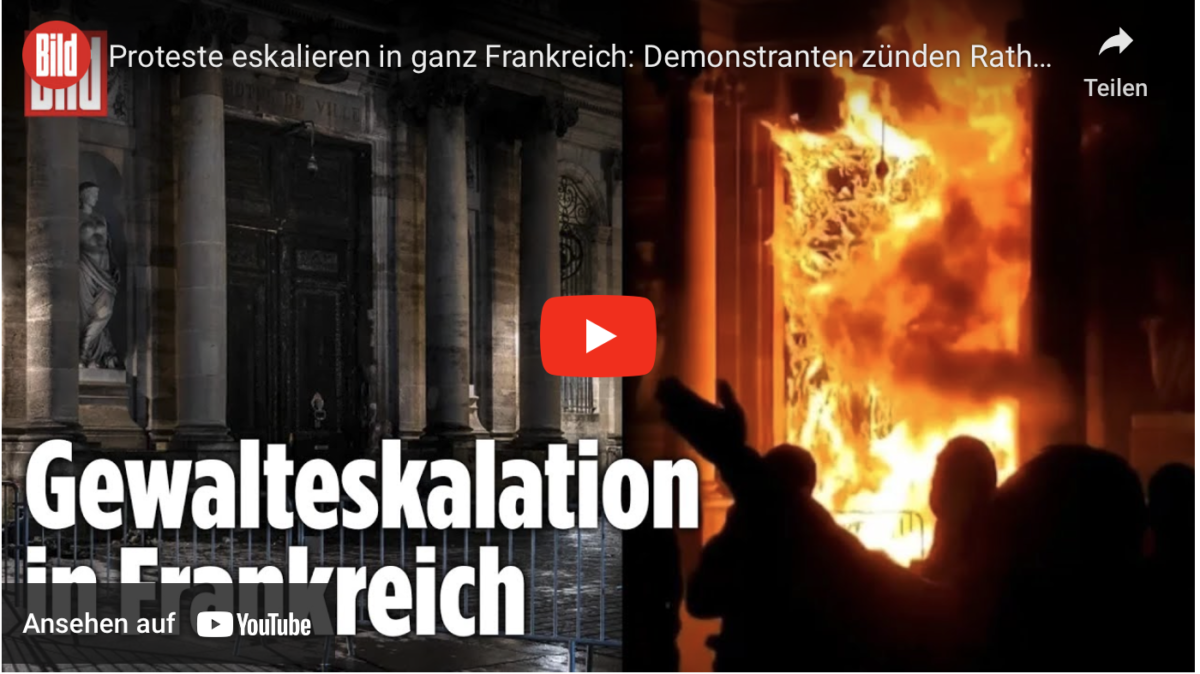 Proteste eskalieren in ganz Frankreich: Demonstranten zünden Rathaus aus!