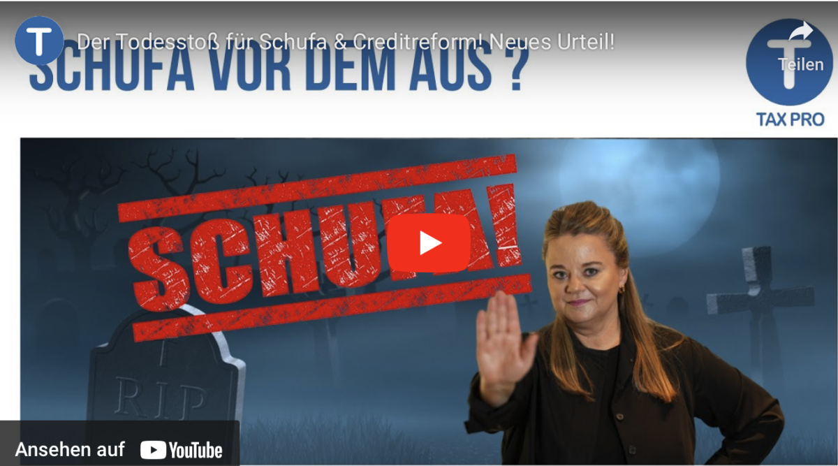 Der Todesstoß für Schufa & Creditreform! Neues Urteil!