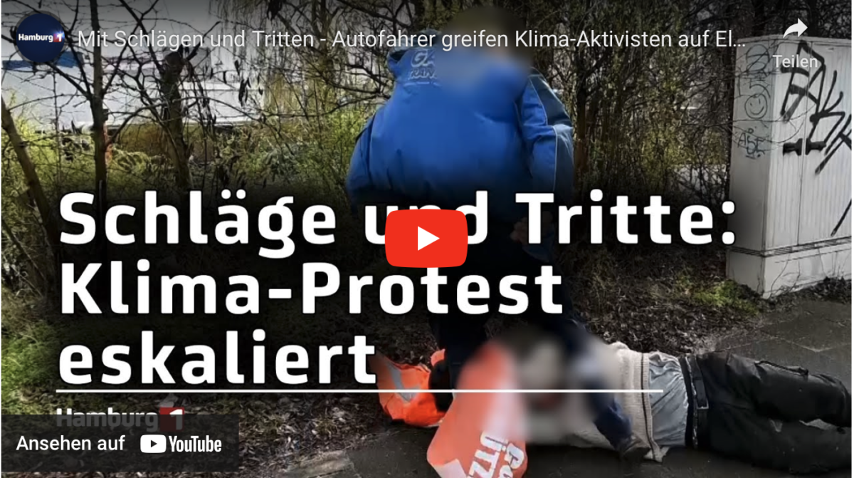 Mit Schlägen und Tritten – Autofahrer greifen Klima-Aktivisten auf Elbbrücken an!
