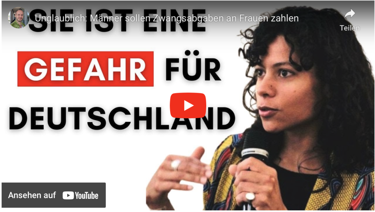 Unglaublich: Männer sollen Zwangsabgaben an Frauen zahlen!