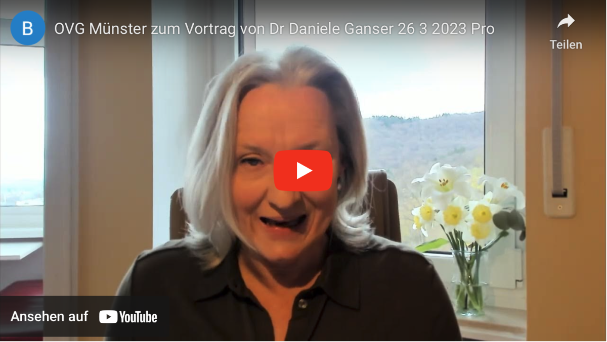 OVG Münster zum Vortrag von Dr Daniele Ganser 26 3 2023 Pro