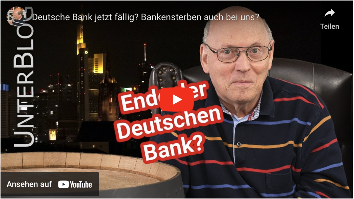 Deutsche Bank jetzt fällig? Bankensterben auch bei uns?