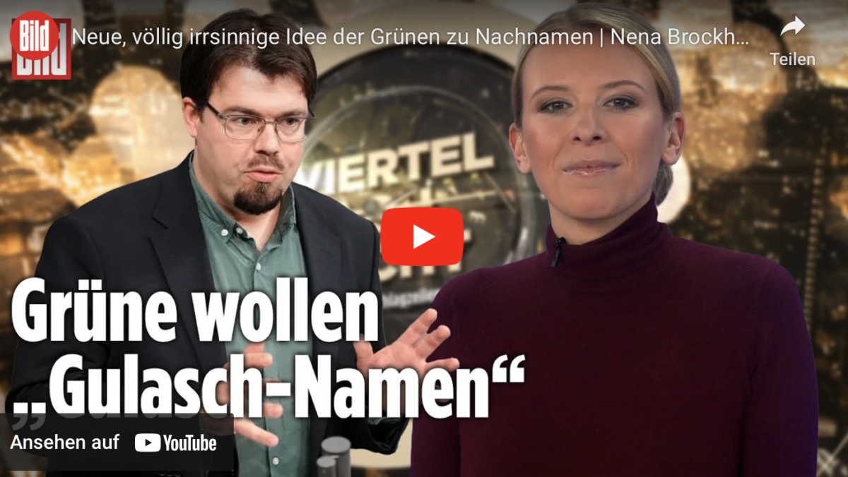 Neue, völlig irrsinnige Idee der Grünen zu Nachnamen!