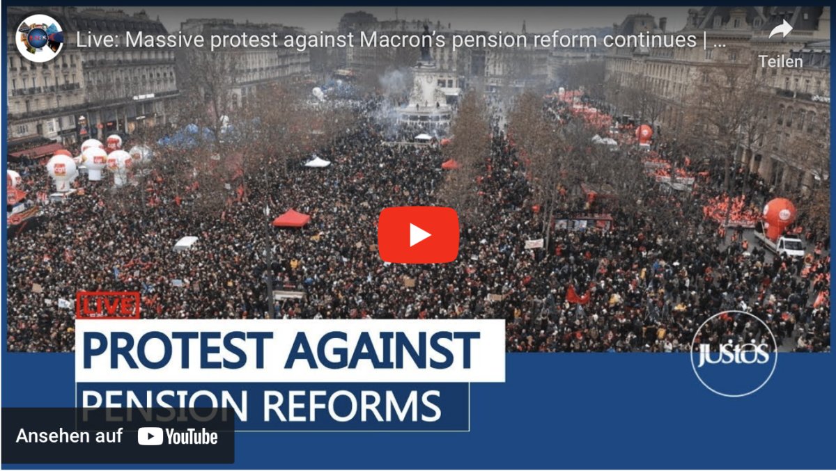 Paris brennt! Live: Massiver Protest gegen Macrons Rentenreform geht weiter!